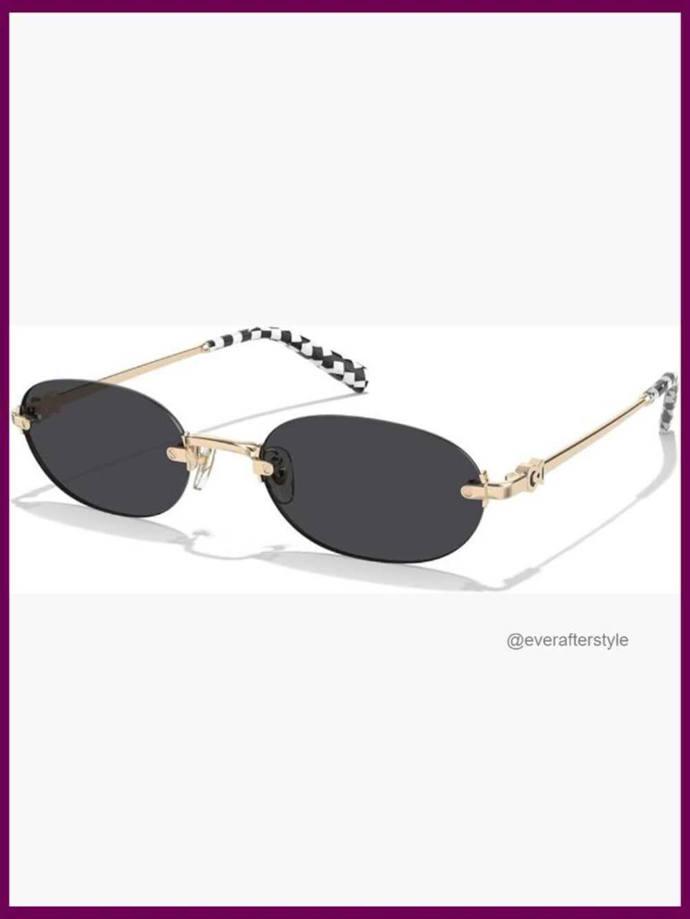 Lightweight Rimless Sunglasses with Metal & Acetate Arms - UV400 Protection